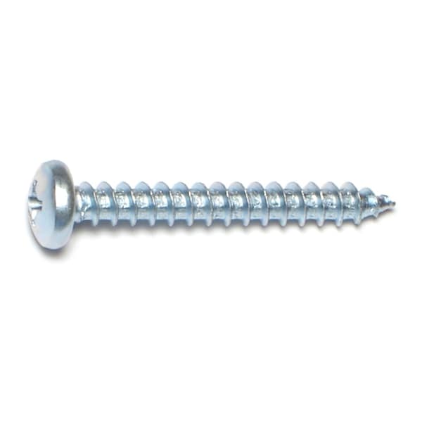 Midwest Fastener Sheet Metal Screw, #10 x 1-1/2 in, Zinc Plated Steel Pan Head Phillips Drive, 20 PK 62716 - main
